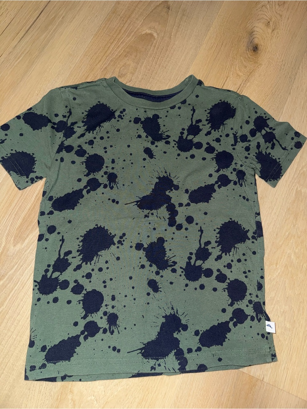 Kids Green Splatter-Print Short Sleeve Tee